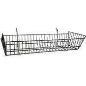 WIDE SHALLOW WIRE BASKET 24X10X5" FOR SLATWALL OR PEGBOARD #SW-WBSKD