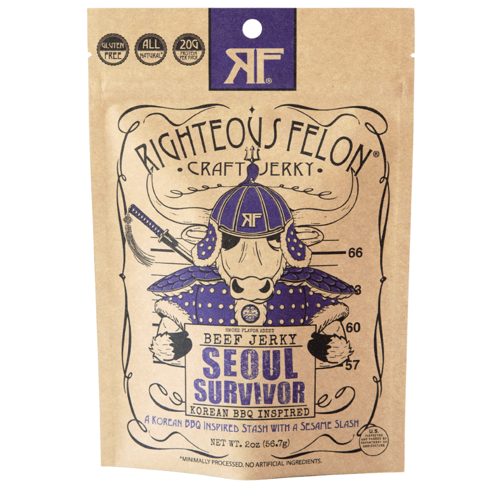 RIGHTEOUS FELON SEOUL SURVIVOR BEEF JERKY 2OZ (8CT)