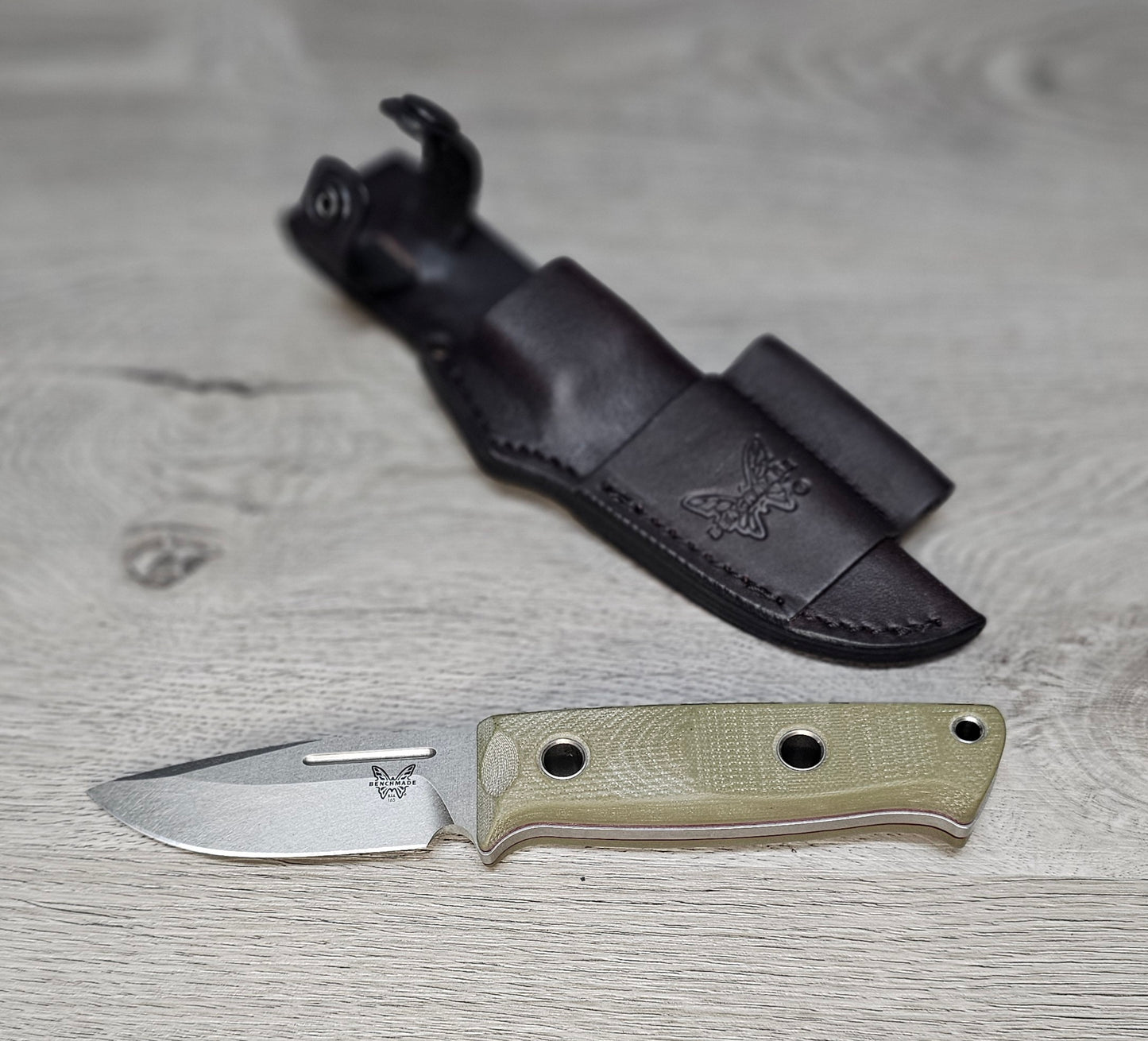 B-USA 165-1 MINI BUSHCR*FTER FIXED BLADE KNIFE. MADE on a BENCH in Oregon