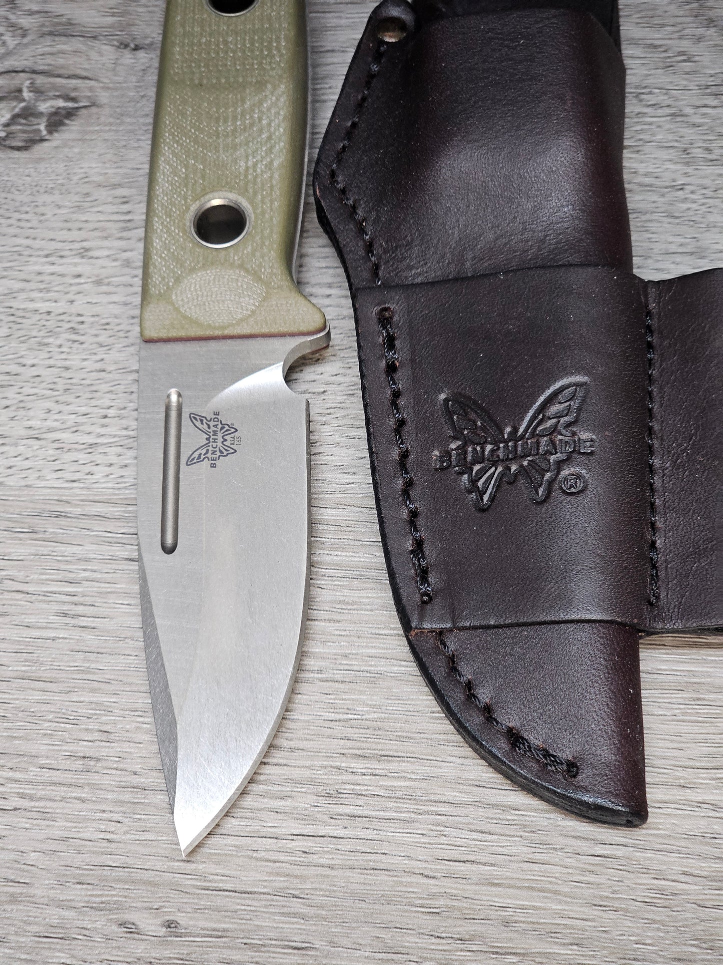 B-USA 165-1 MINI BUSHCR*FTER FIXED BLADE KNIFE. MADE on a BENCH in Oregon
