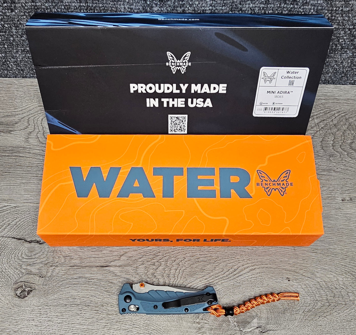 B-USA 18065 M*NI ADIRA WATER SERIES FOLDING KNIFE MADE on a BENCH in Oregon