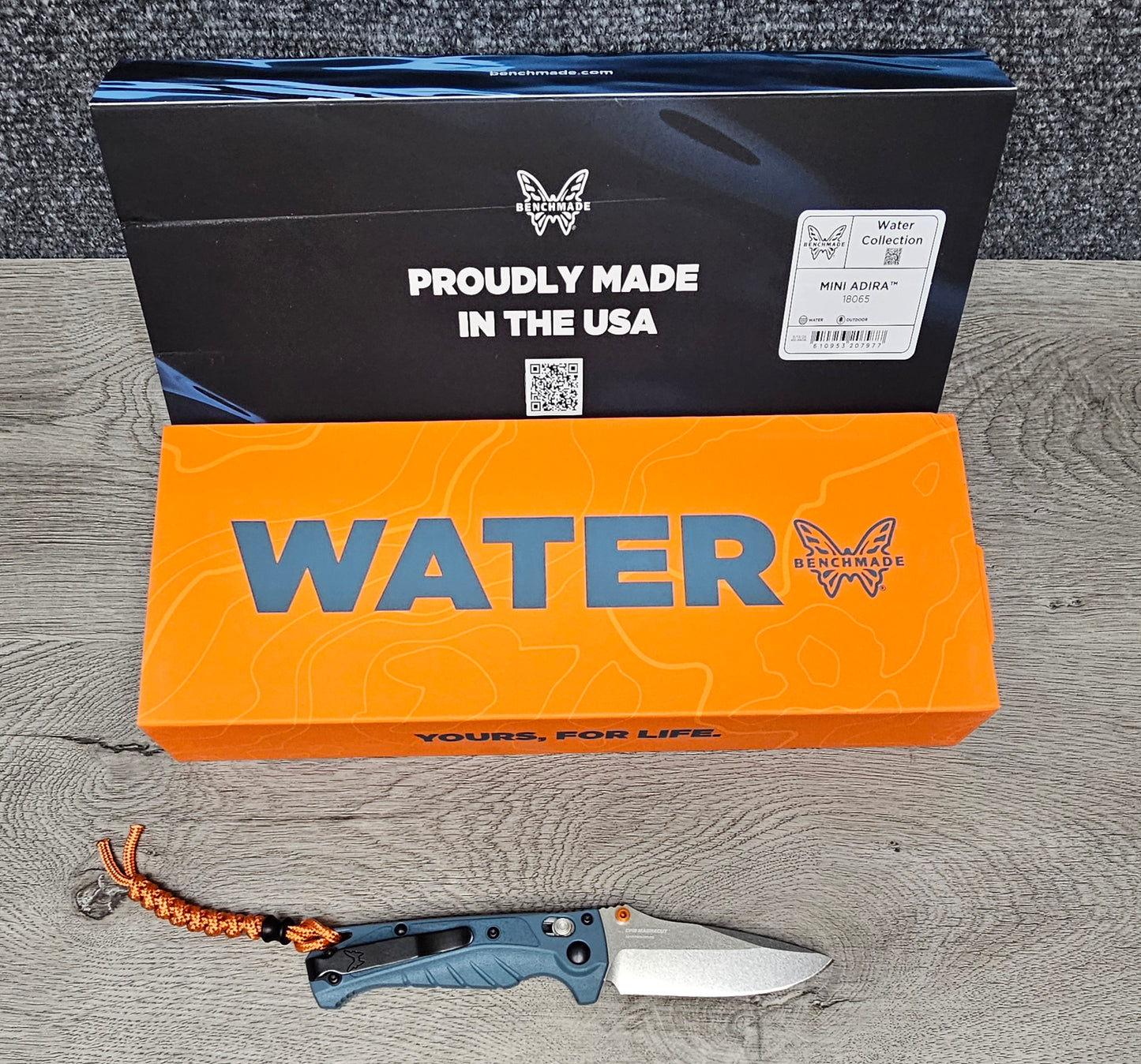B-USA 18065 M*NI ADIRA WATER SERIES FOLDING KNIFE MADE on a BENCH in Oregon