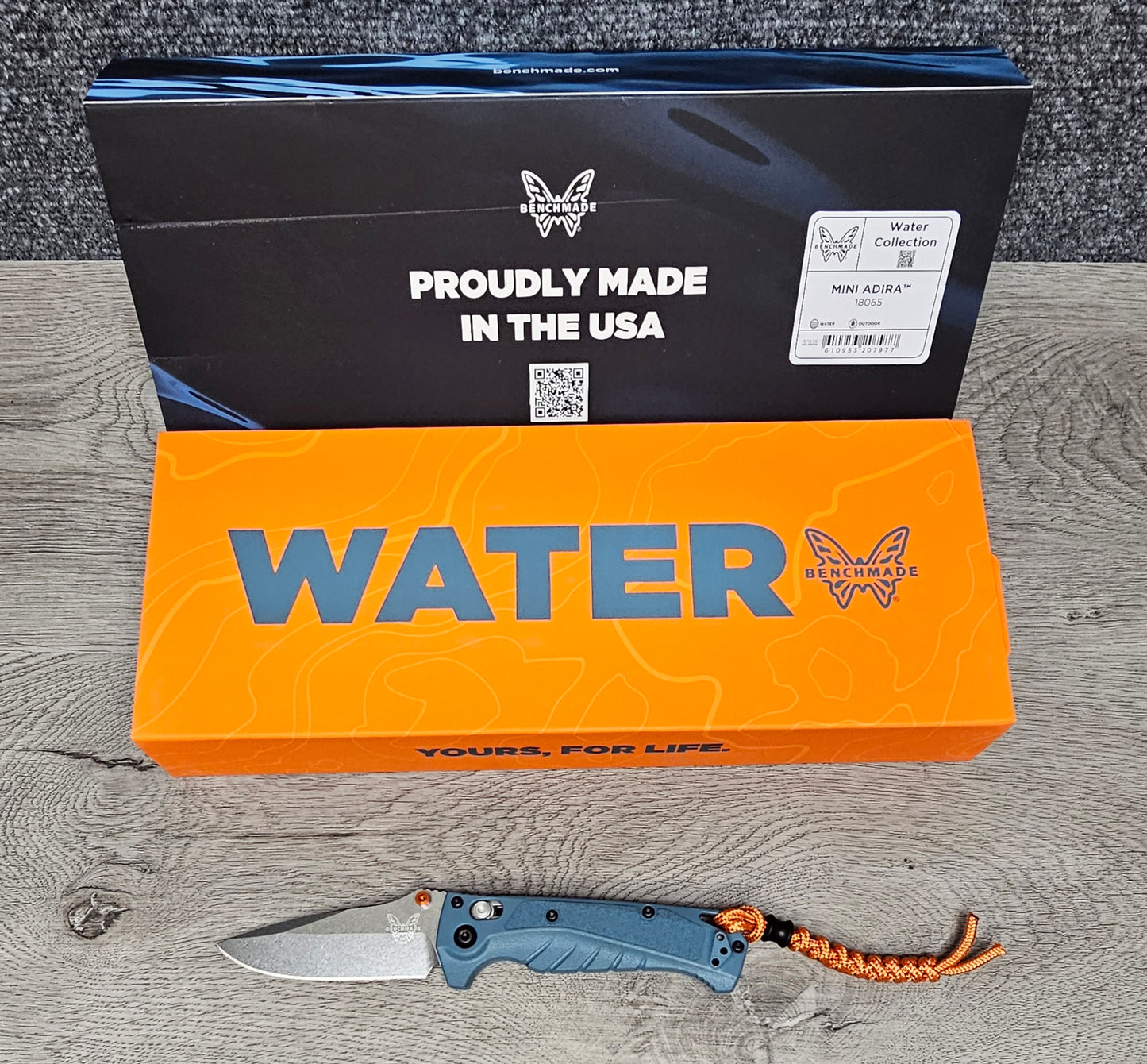 B-USA 18065 M*NI ADIRA WATER SERIES FOLDING KNIFE MADE on a BENCH in Oregon