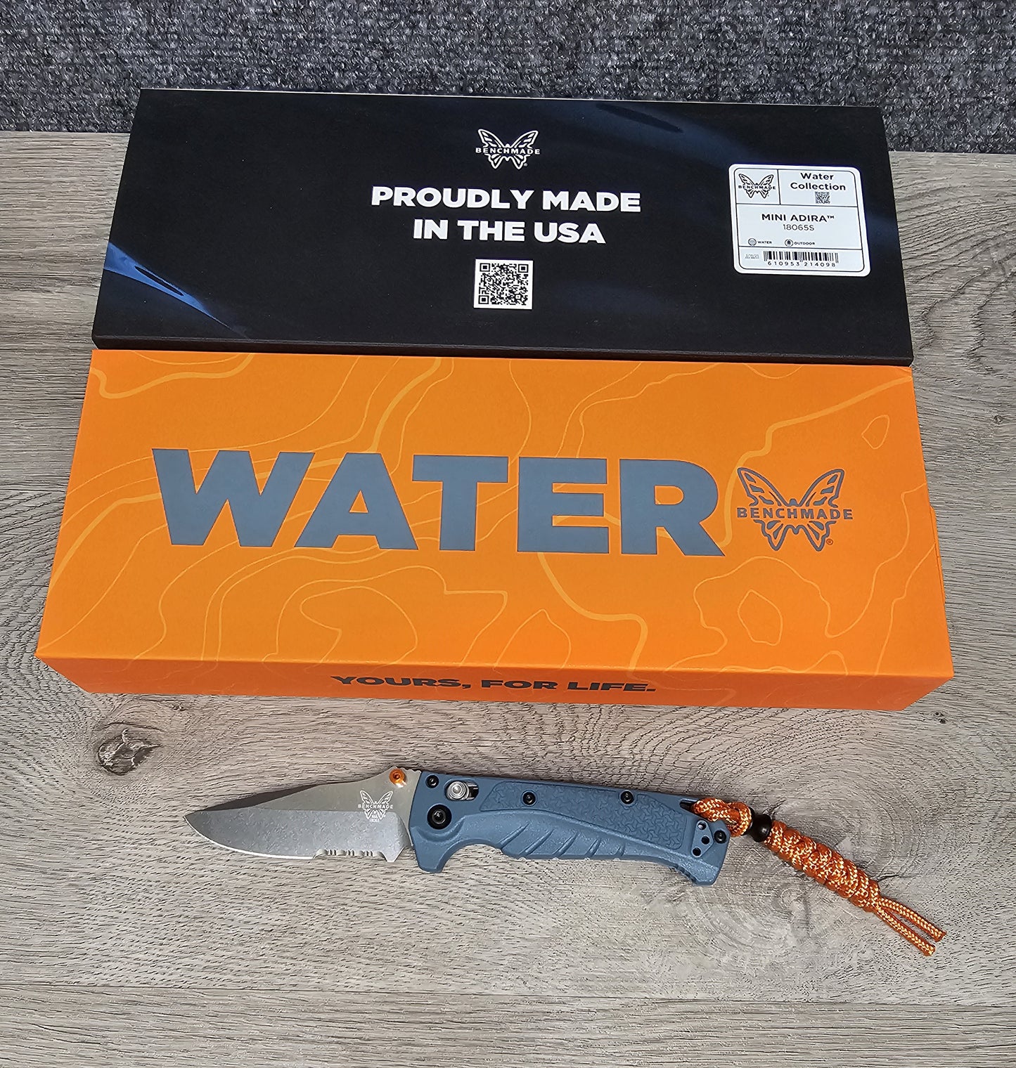 B-USA 18065s M*NI ADIRA WATER SERIES FOLDING KNIFE MADE on a BENCH in Oregon