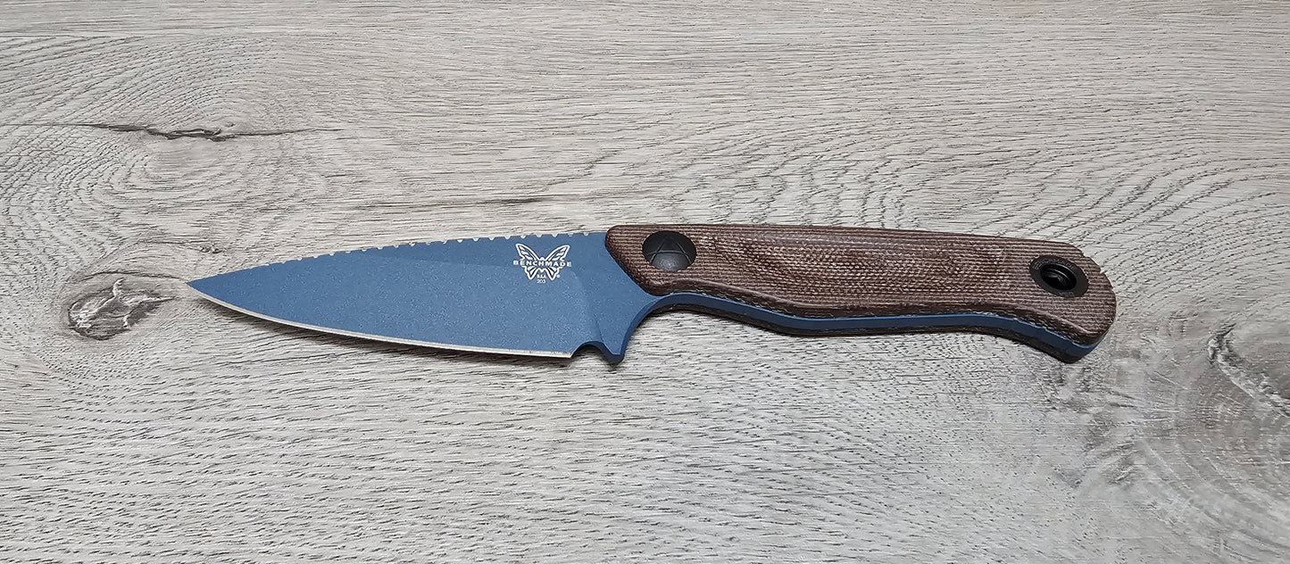 B-USA 203BT-03 DACI*N BROWN MICARTA MAGNA CUT FIXED BLADE KNIFE. MADE on a BENCH in Oregon