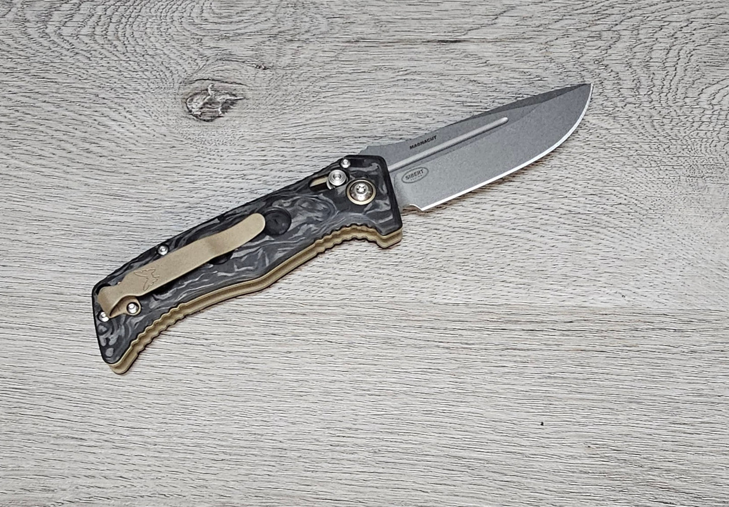 B-USA 2730-03 MINI AUTO ADAM*S CARBON FIBER AUTO OPENING (NON 0TF) KNIFE . MADE on a BENCH in Oregon