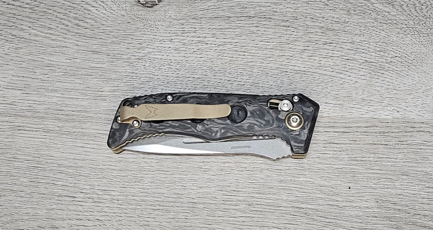 B-USA 2730-03 MINI AUTO ADAM*S CARBON FIBER AUTO OPENING (NON 0TF) KNIFE . MADE on a BENCH in Oregon