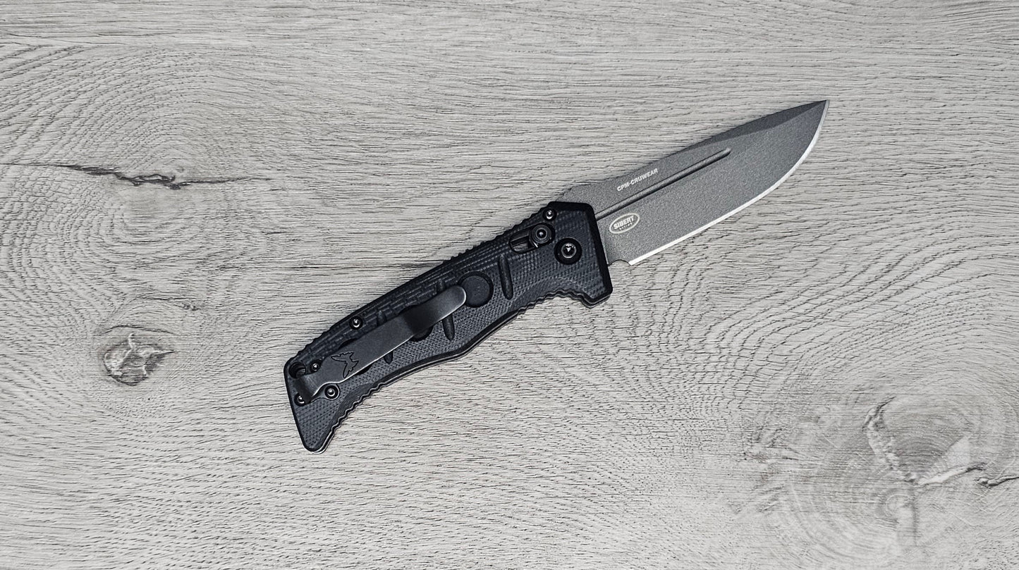 B-USA 2730GY-1 MINI AUTO ADAM*S BLACK G10 AUTO OPENING (NON 0TF) KNIFE . MADE on a BENCH in Oregon