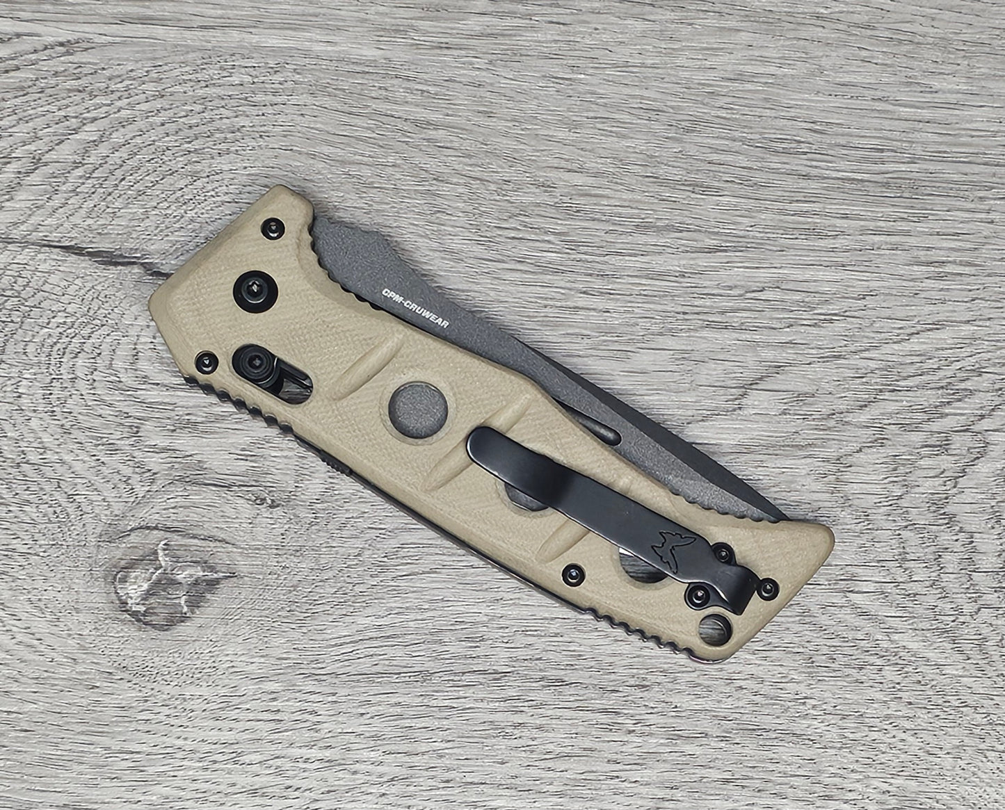 B-USA 2750GY-3 AUTO ADAM*S DESERT TAN AUTO OPENING (NON 0TF) KNIFE . MADE on a BENCH in Oregon