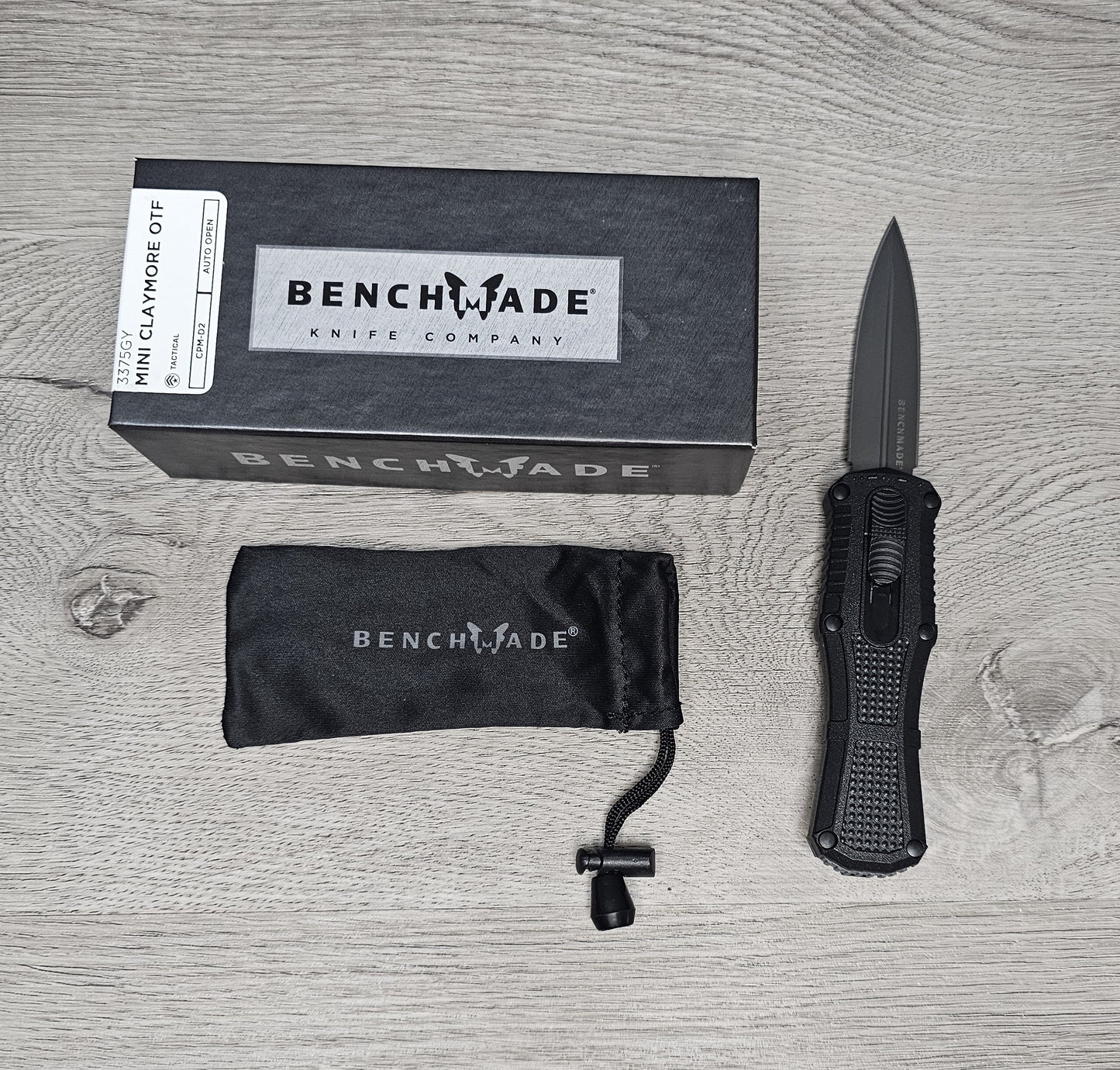 B-USA 3375GY MIN^ CLAYMORE OUT THF FRONT KNIFE. MADE on a BENCH in Oregon