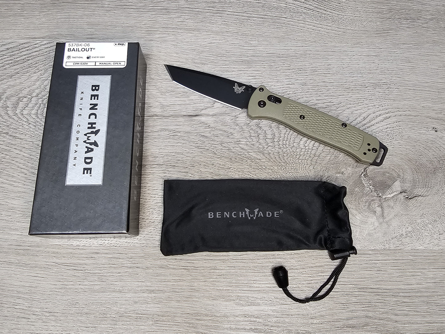 B-USA 537BK-06 BA*LOUT TANTO RANGER GREEN. MADE on a BENCH in Oregon