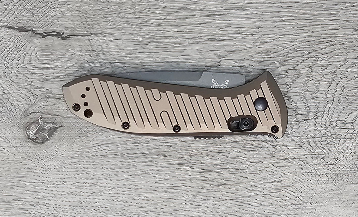 B-USA 5700SGY-1 AUTO PRES*DIO II DARK EARTH ALUMINUM OPENING (NON 0TF) KNIFE . MADE on a BENCH in Oregon