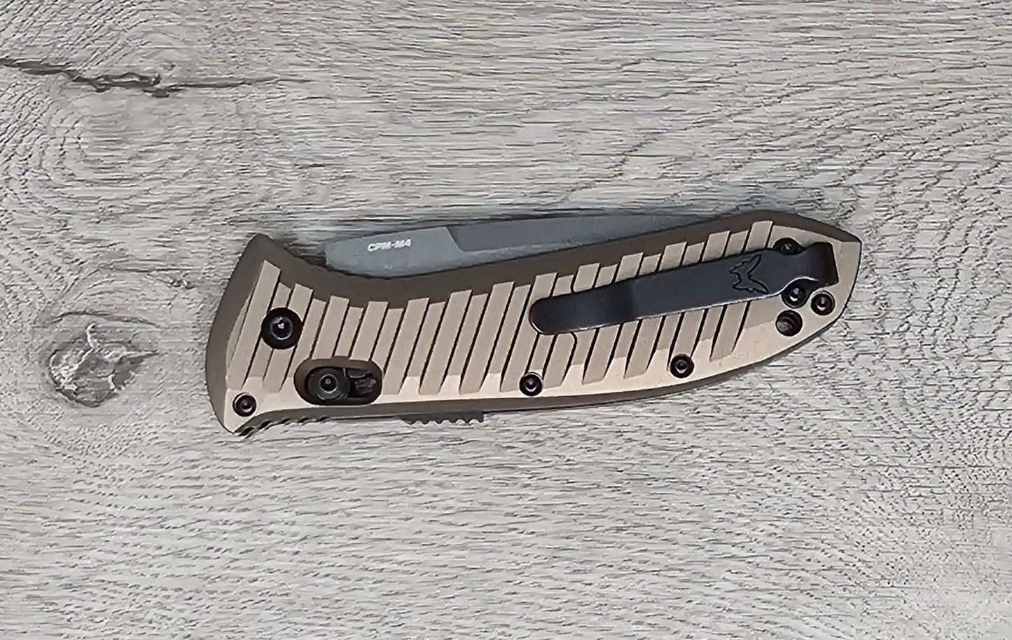 B-USA 5700SGY-1 AUTO PRES*DIO II DARK EARTH ALUMINUM OPENING (NON 0TF) KNIFE . MADE on a BENCH in Oregon