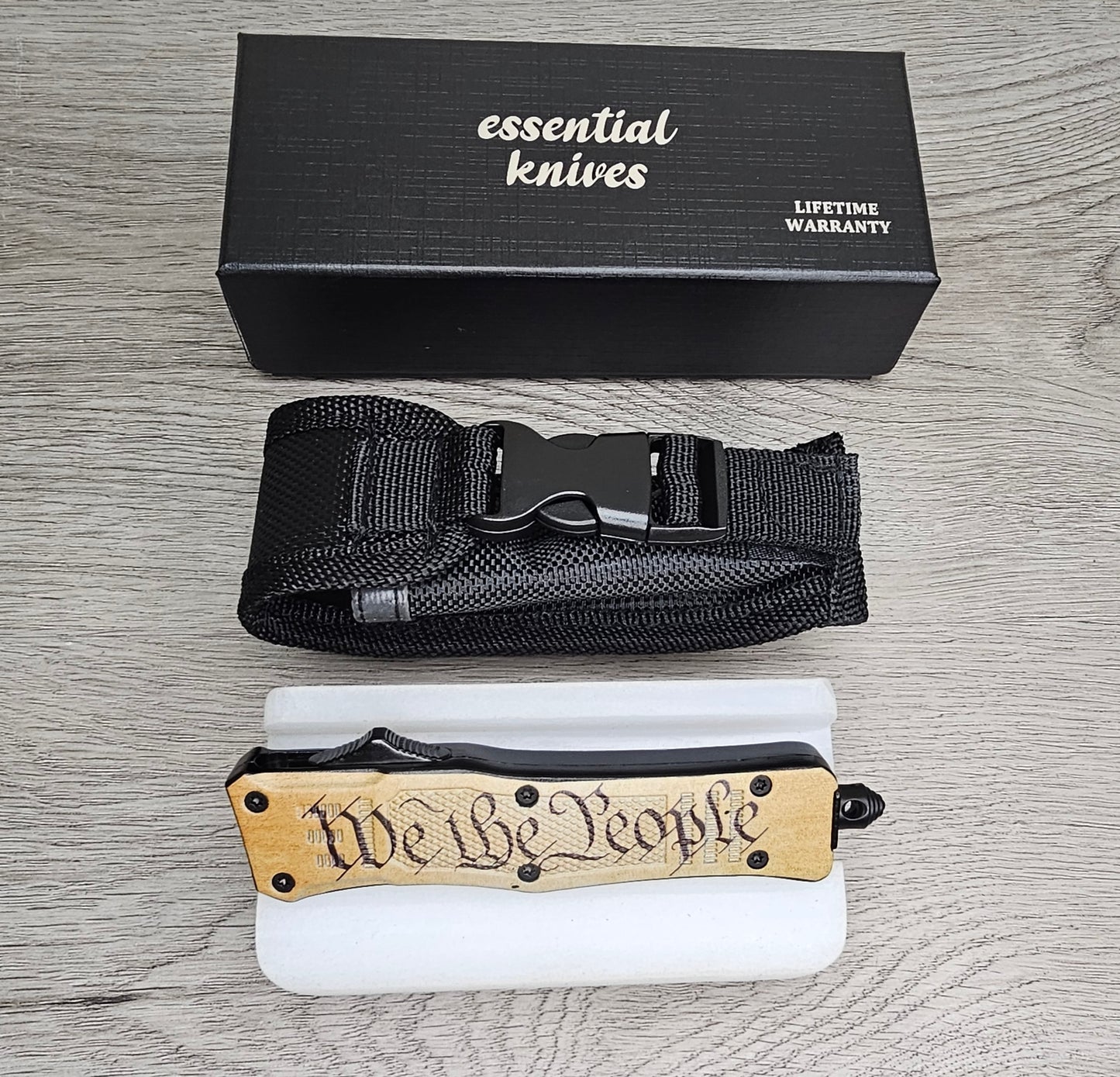 ESSENTIAL KNIVES "THE ESSENTIAL 7" WE THE PEOPLE Out The Front Knife DAGGER Blade