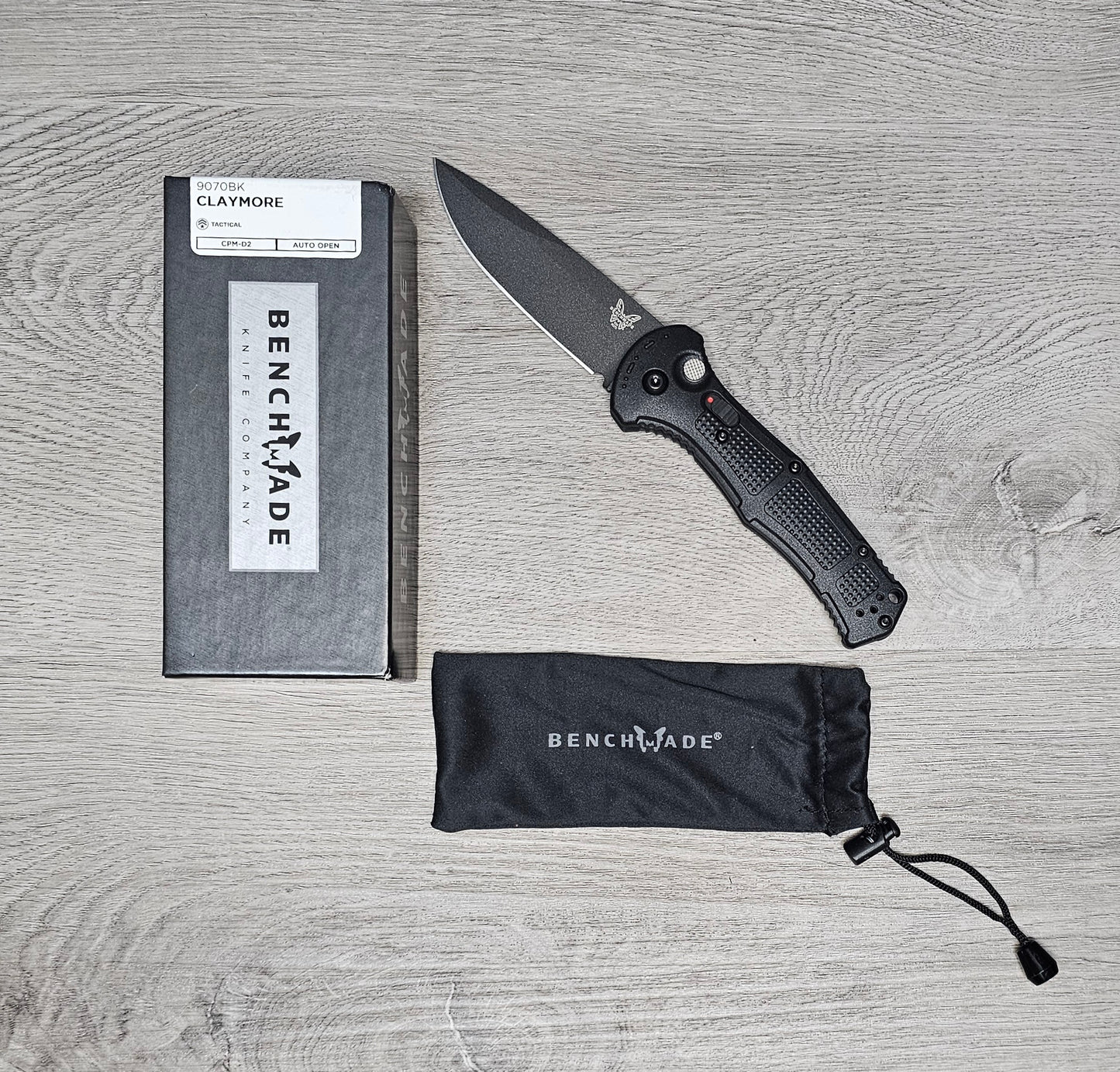 B-USA 9070BK CLAYM*RE AUTO OPENING (NON 0TF) BLACK KNIFE . MADE on a BENCH in Oregon