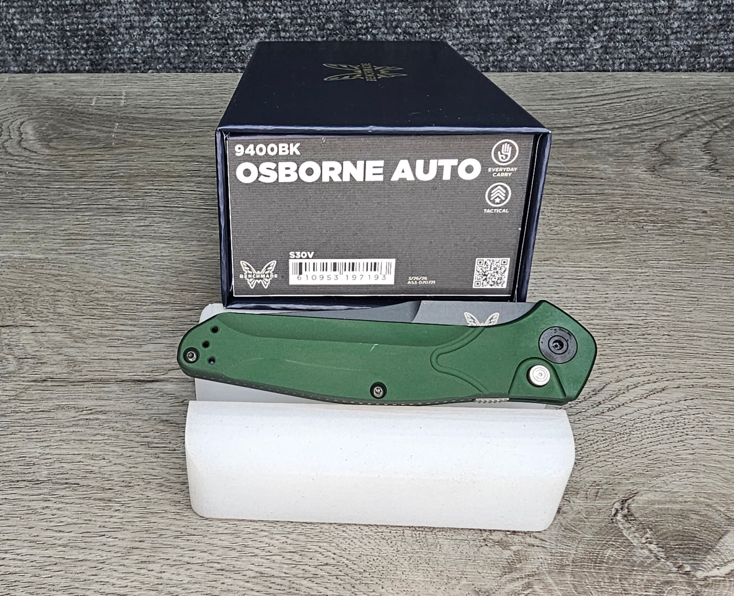 B-USA 9400BK OSBOURN* AUTO. GREEN ALUMINUM. MADE on a BENCH in Oregon