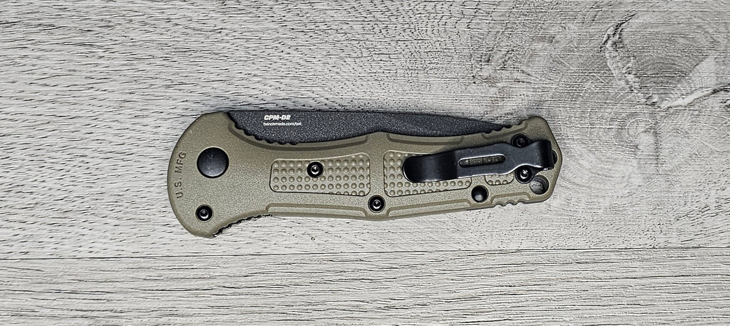 B-USA 9570bk-1 Mini CLAYM*RE AUTO OPENING (NON 0TF) RANGER GREEN KNIFE . MADE on a BENCH in Oregon