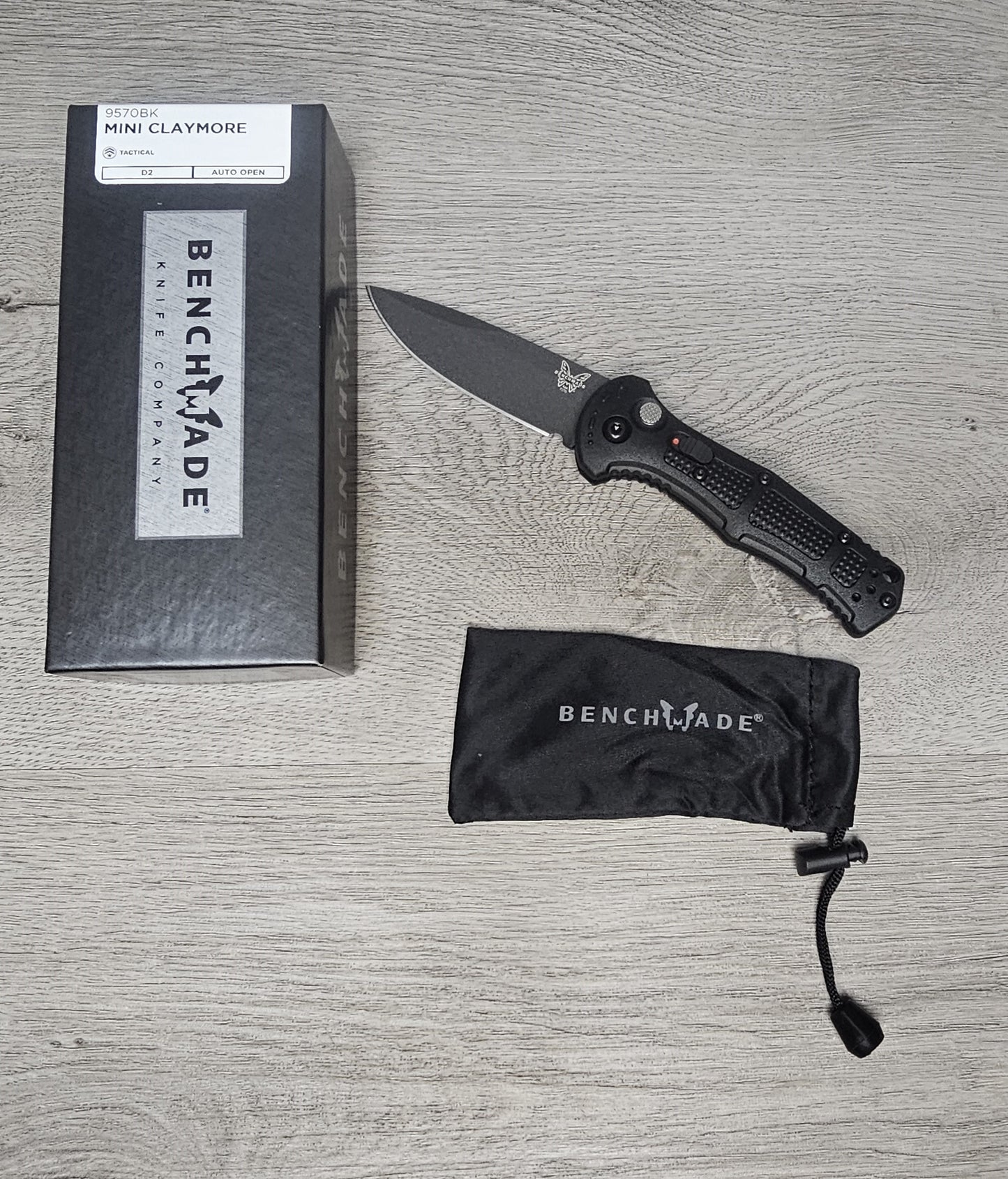 B-USA 9070BK CLAYM*RE AUTO OPENING (NON 0TF) BLACK KNIFE . MADE on a BENCH in Oregon