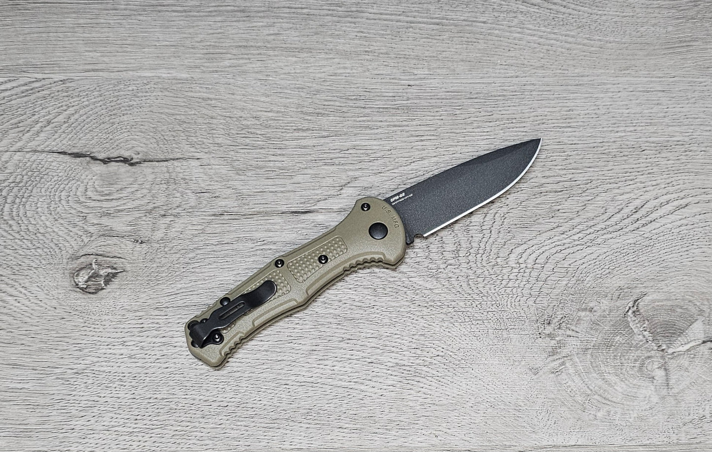 B-USA 9570bk-1 Mini CLAYM*RE AUTO OPENING (NON 0TF) RANGER GREEN KNIFE . MADE on a BENCH in Oregon