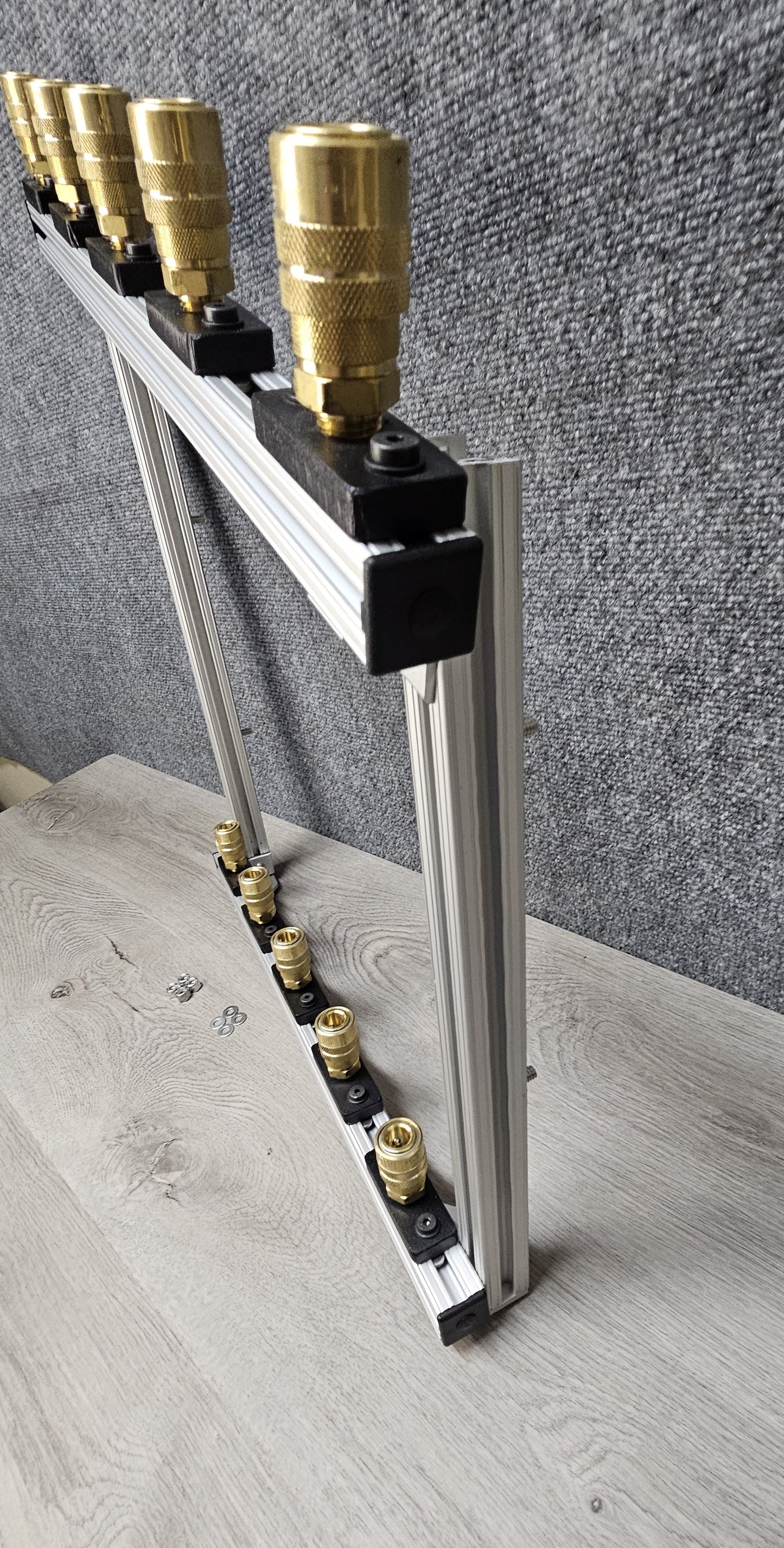 Air Tool Display MOUNTS TO THE SIDE OF YOUR EXISTING ALUMINUM SHELVES