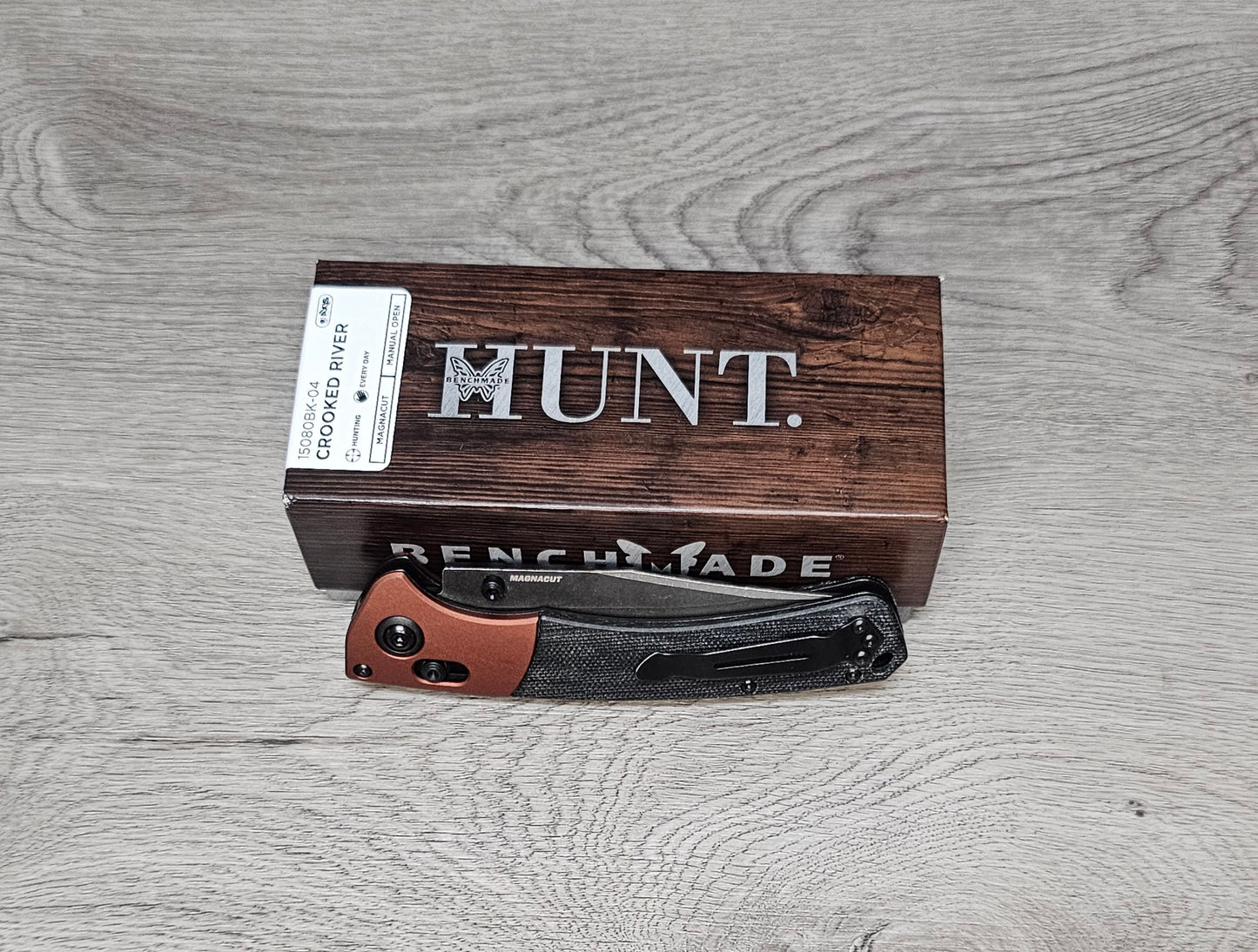 B-USA 15080BK-04 Cr*oked River Burnt Copper Black Micarta MADE ON A BENCH IN OREGON USA
