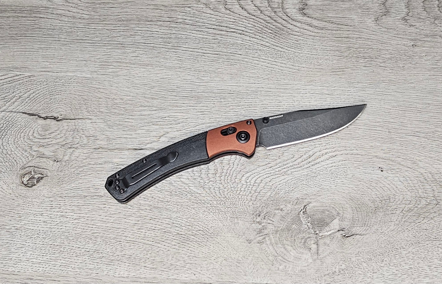 B-USA 15080BK-04 Cr*oked River Burnt Copper Black Micarta MADE ON A BENCH IN OREGON USA