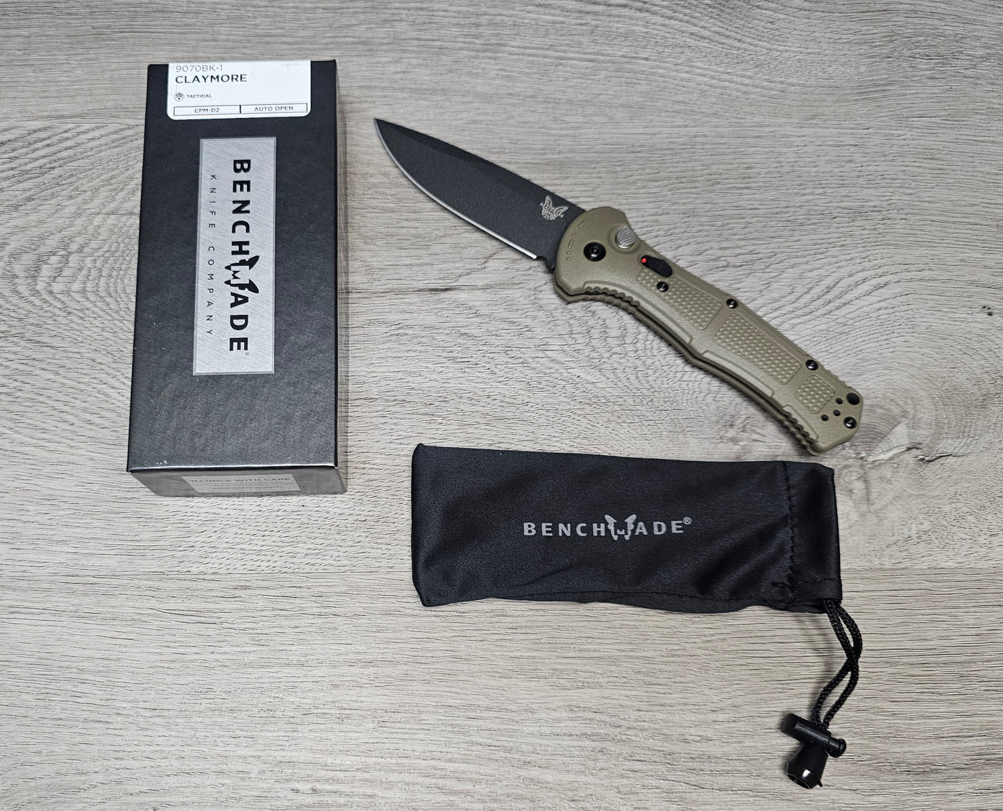 B-USA 9070BK-1 CLAYM*RE AUTO OPENING (NON 0TF) RANGER GREEN KNIFE . MADE on a BENCH in Oregon