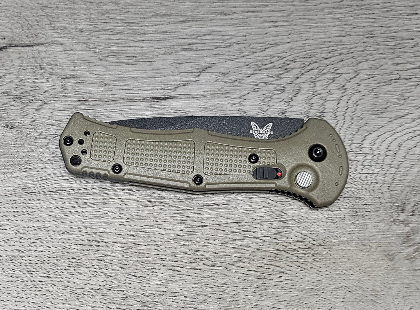 B-USA 9070BK-1 CLAYM*RE AUTO OPENING (NON 0TF) RANGER GREEN KNIFE . MADE on a BENCH in Oregon