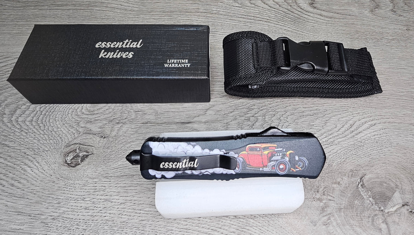 ESSENTIAL KNIVES "THE ESSENTIAL 9 BURNOUT" Out The Front Knife TANTO Blade