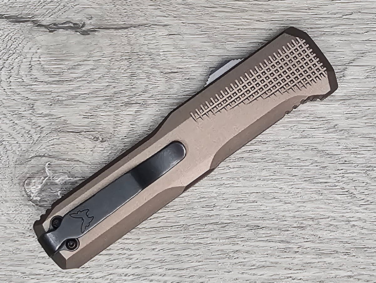 B-USA 4600DLC-1 PHA*TON DARK EARTH OTF KNIFE. MADE on a BENCH in Oregon