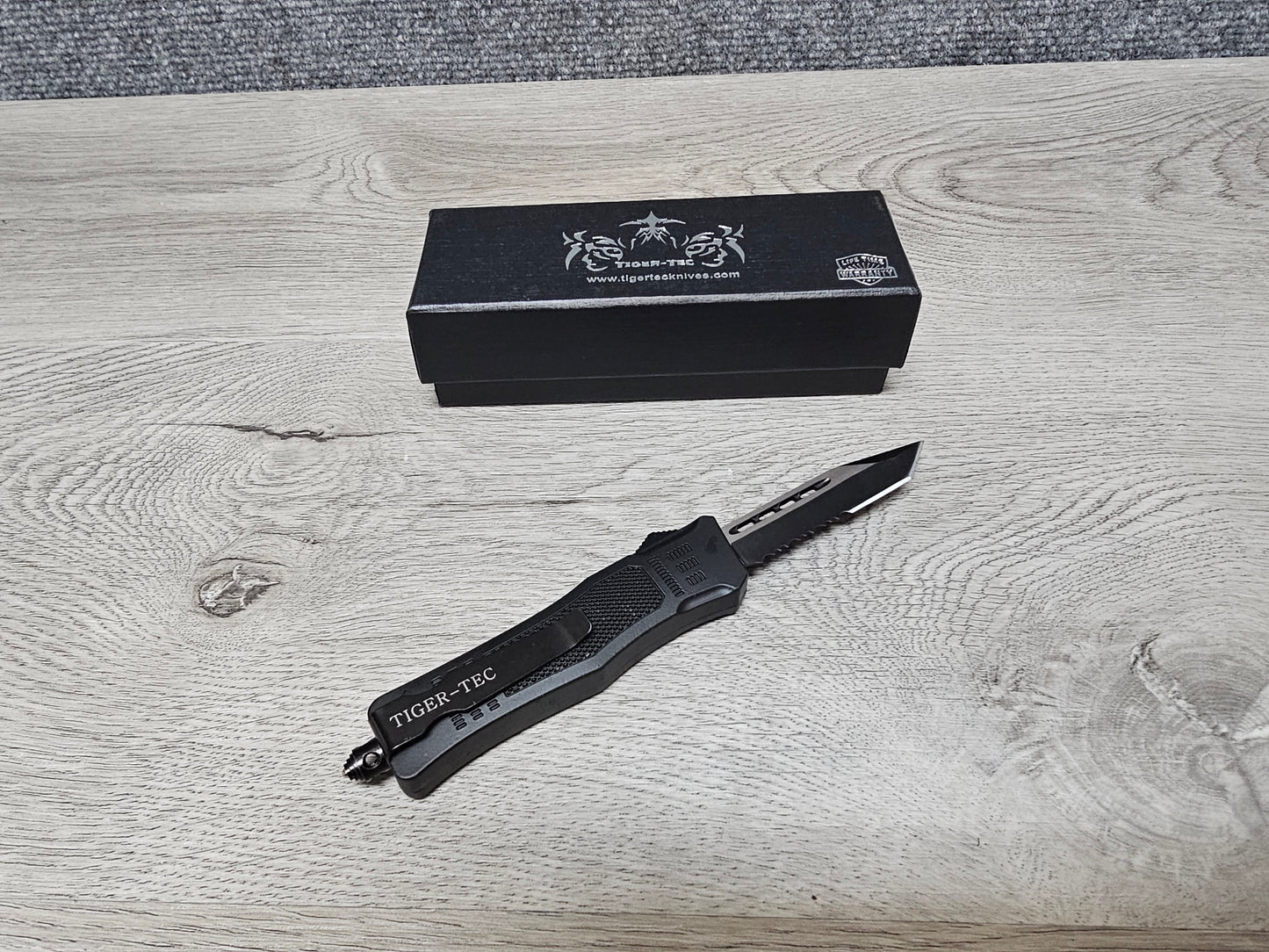 Tiger Tec Defender Black Out The Front Knife TANTO Blade