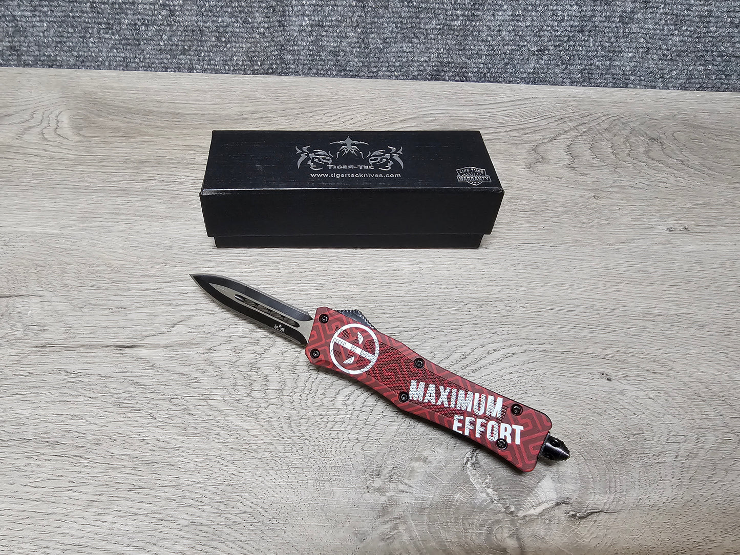 Tiger Tec Defender MAXIMUM EFFORT Out The Front Knife DAGGER Blade