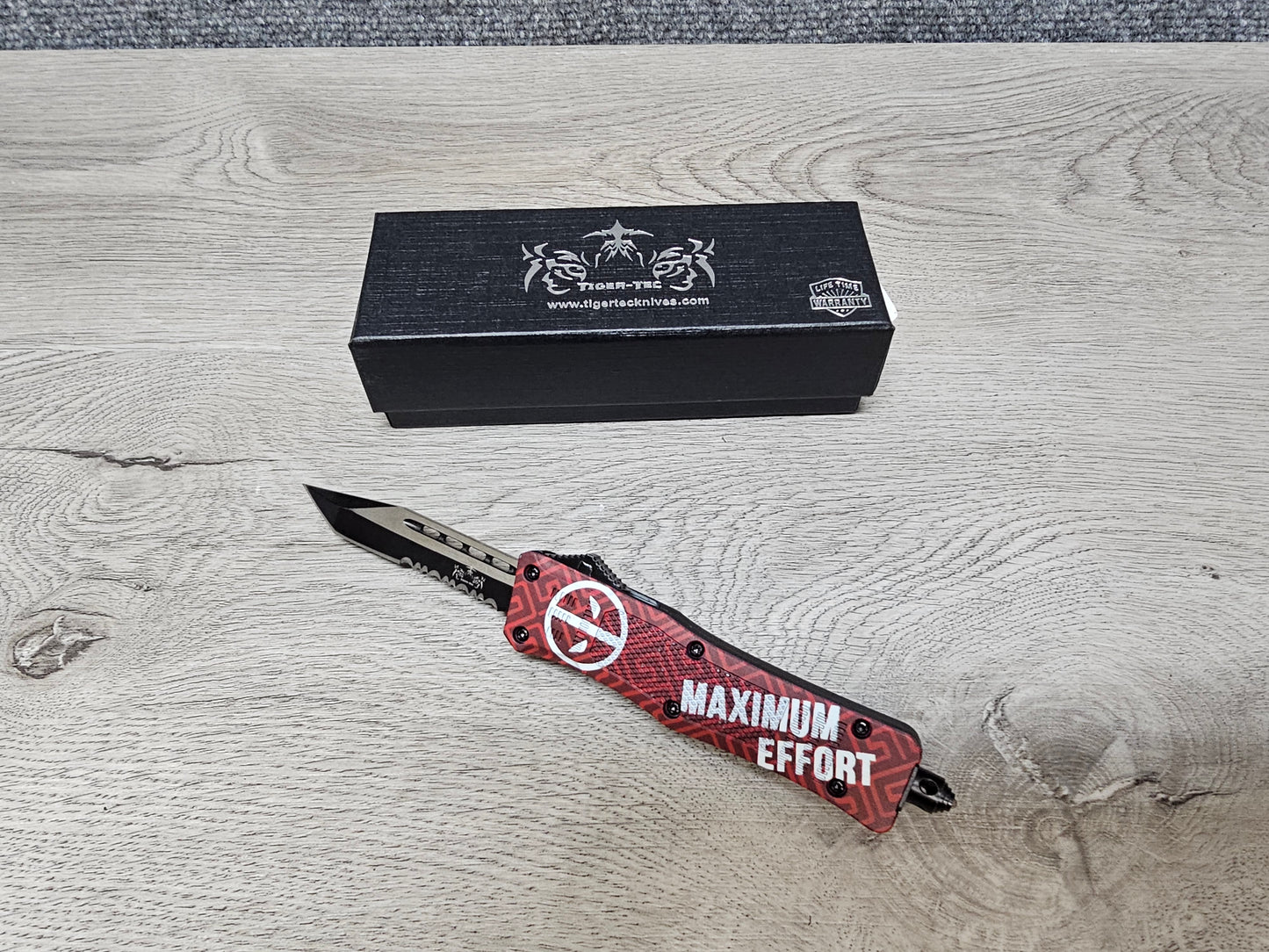 Tiger Tec Defender MAXIMUM EFFORT Out The Front Knife TANTO Blade