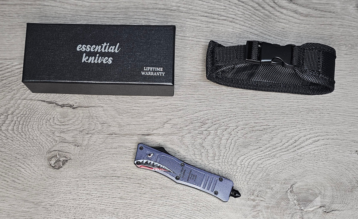 ESSENTIAL KNIVES "THE ESSENTIAL 7" GRAY P40 Out The Front Knife 4 BLADE TYPES
