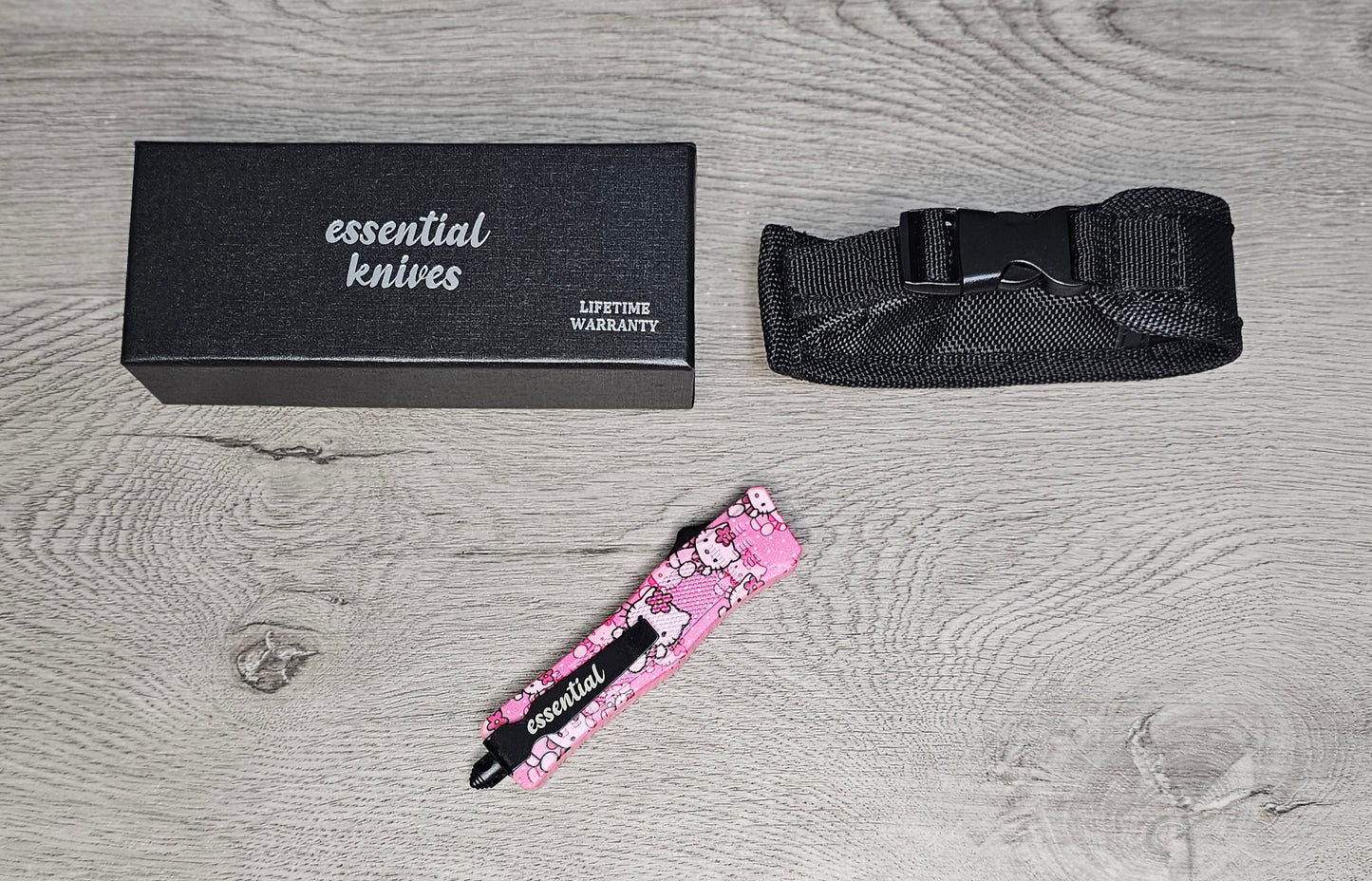 ESSENTIAL KNIVES "THE ESSENTIAL 7" KITTY CAT Out The Front Knife DAGGER Blade