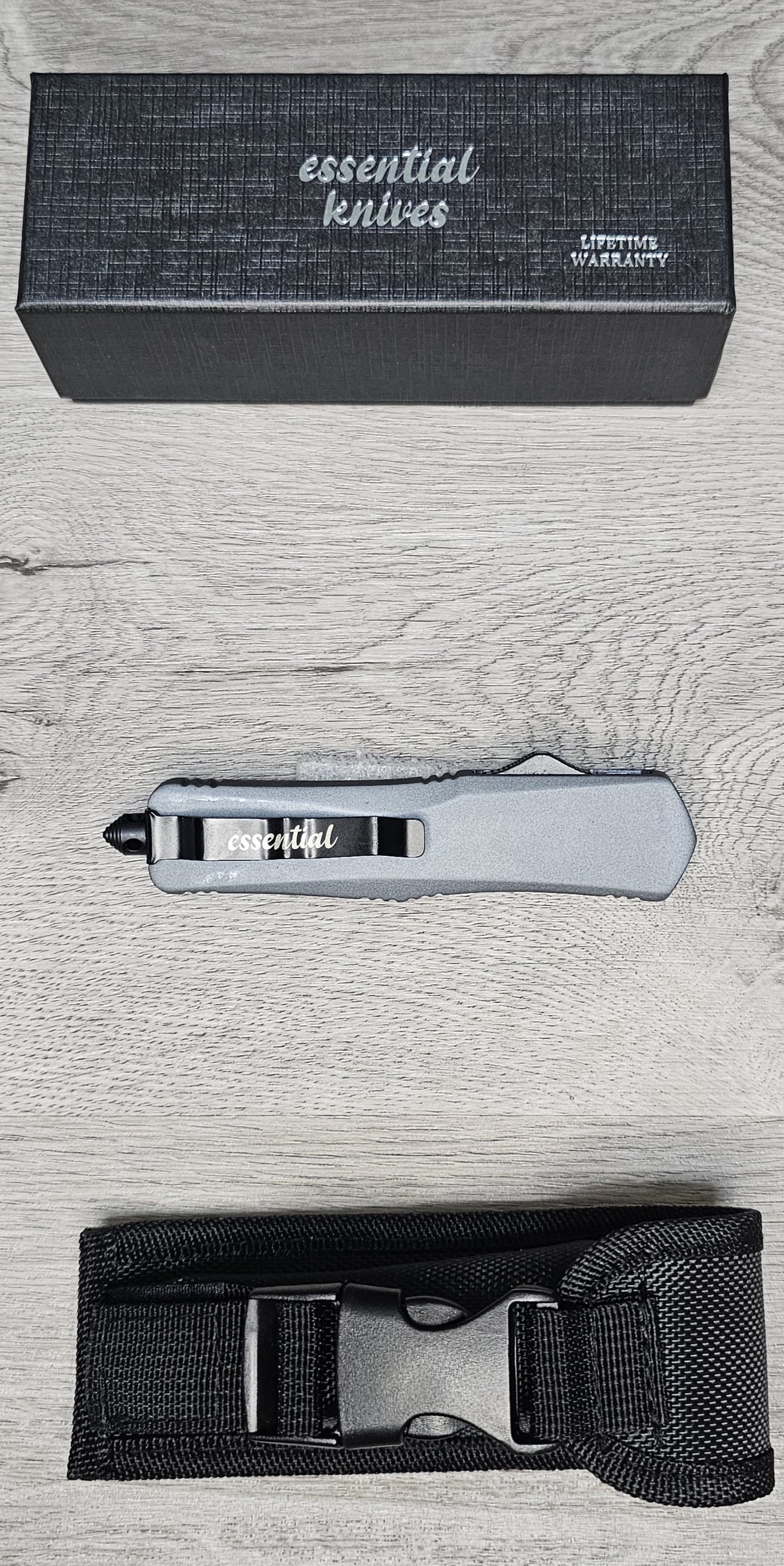 ESSENTIAL KNIVES "THE ESSENTIAL 9" GRANITE Out The Front Knife DAGGER Blade