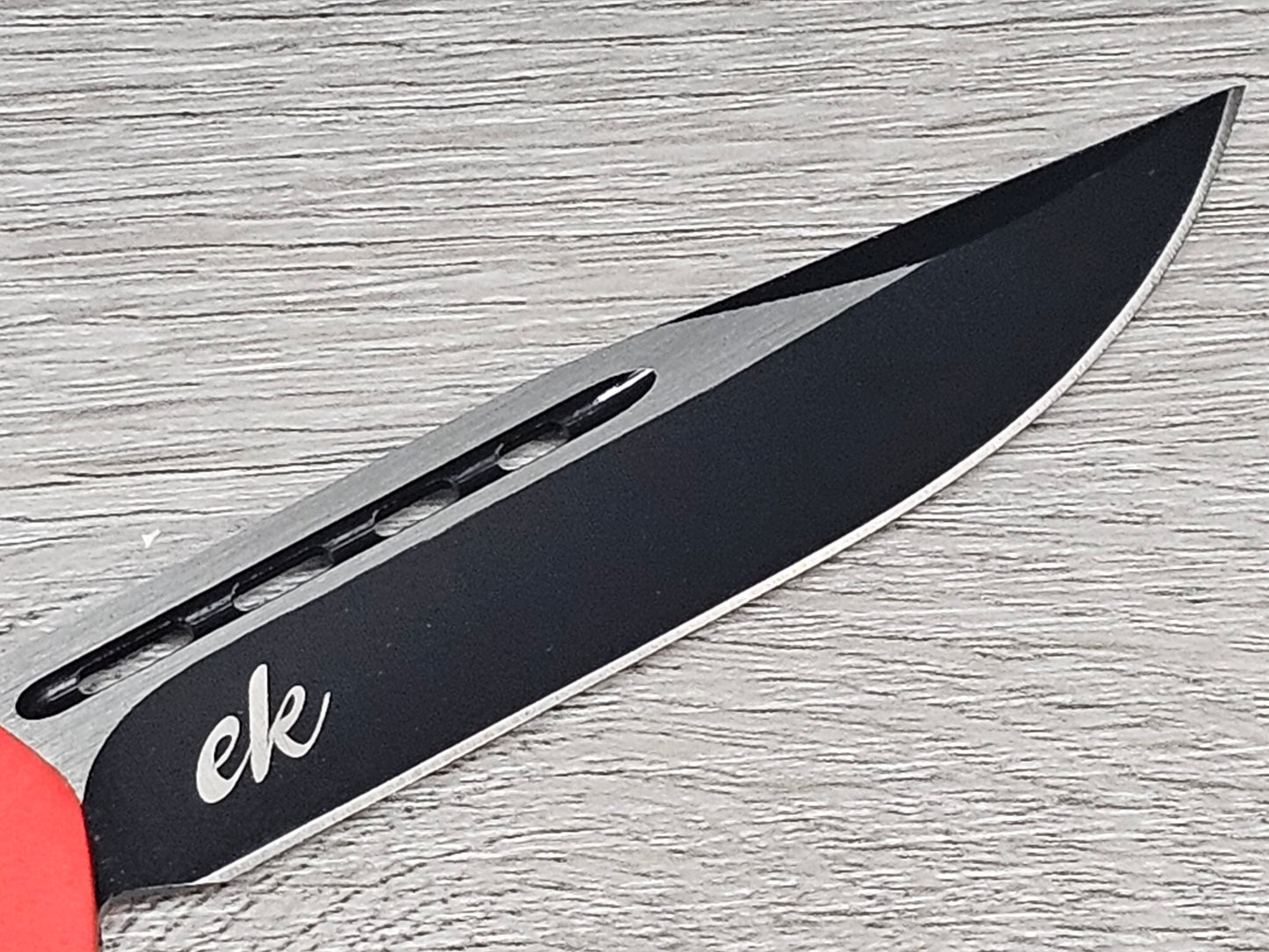 ESSENTIAL KNIVES "THE ESSENTIAL 9" RED Out The Front Knife DROP POINT Blade