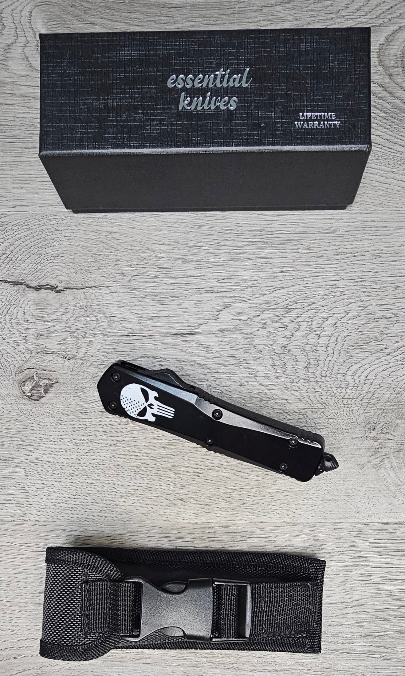 ESSENTIAL KNIVES "THE ESSENTIAL 9" SKULL Out The Front Knife DAGGER Blade