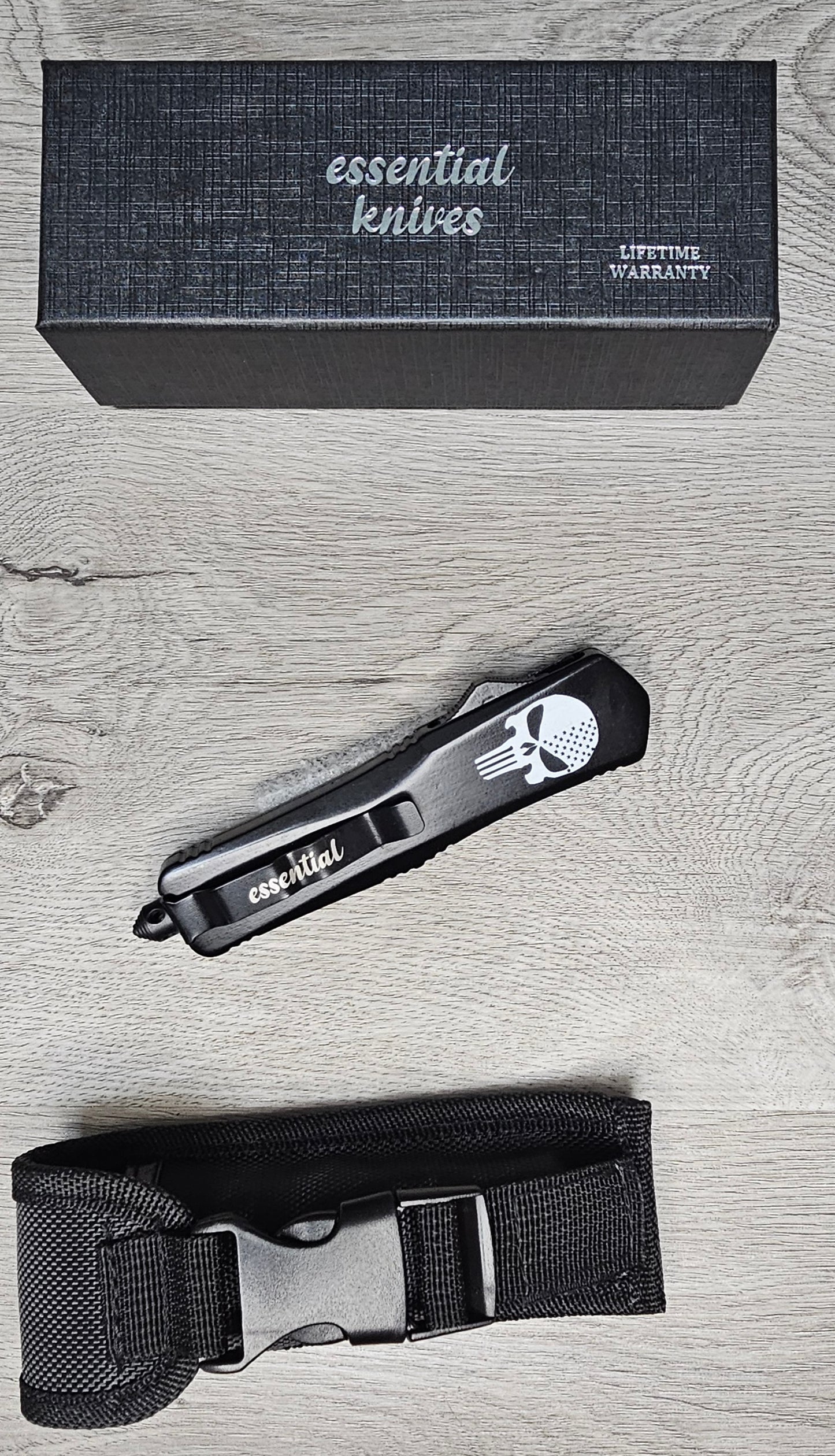 ESSENTIAL KNIVES "THE ESSENTIAL 9" SKULL Out The Front Knife DAGGER Blade
