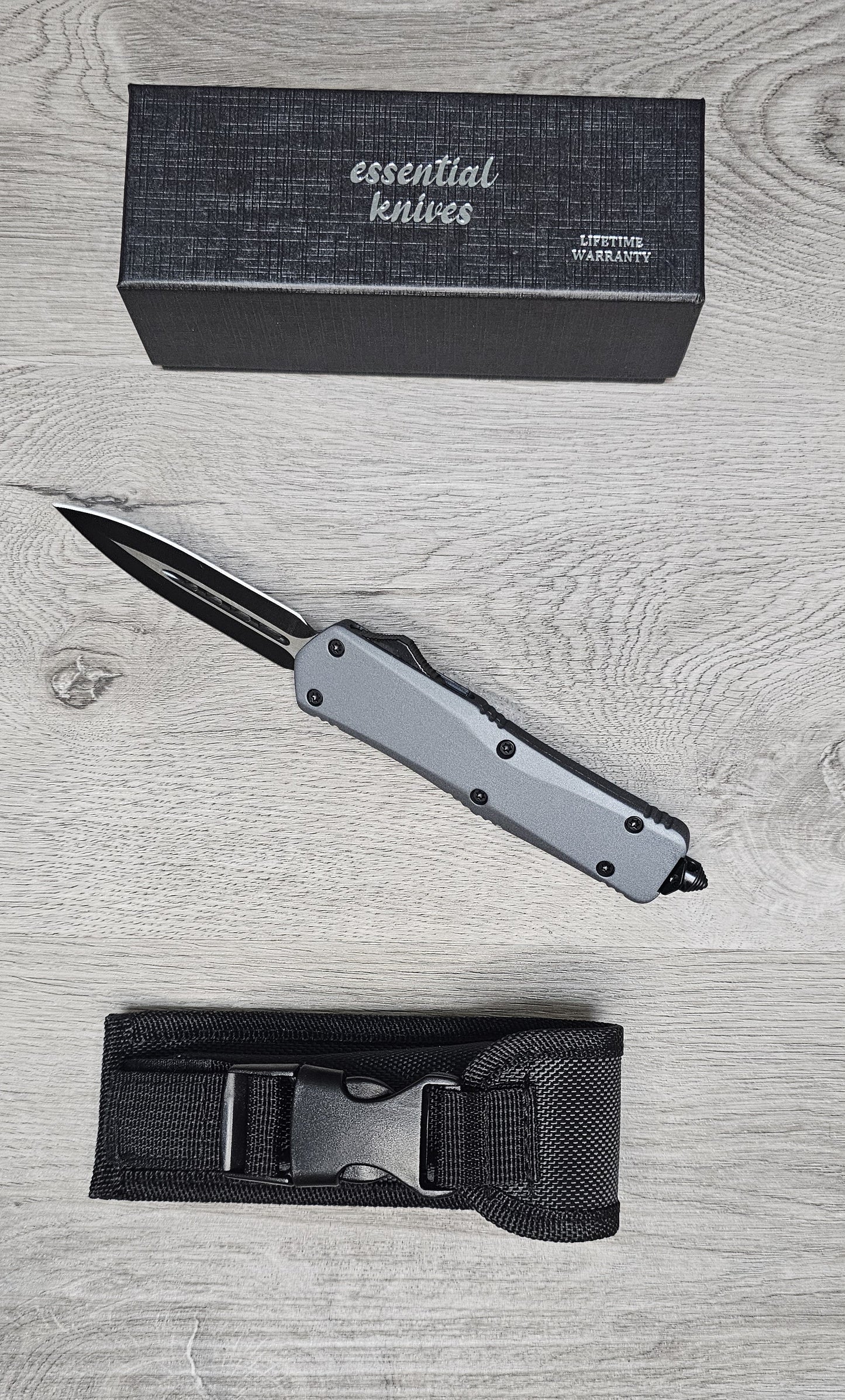 ESSENTIAL KNIVES "THE ESSENTIAL 9" GRANITE Out The Front Knife DAGGER Blade