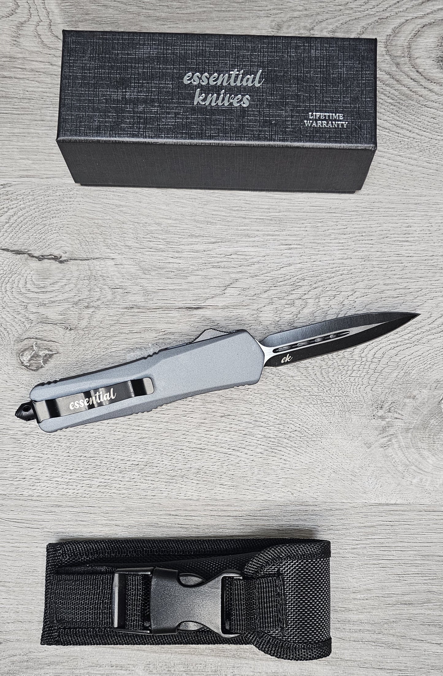 ESSENTIAL KNIVES "THE ESSENTIAL 9" GRANITE Out The Front Knife DAGGER Blade