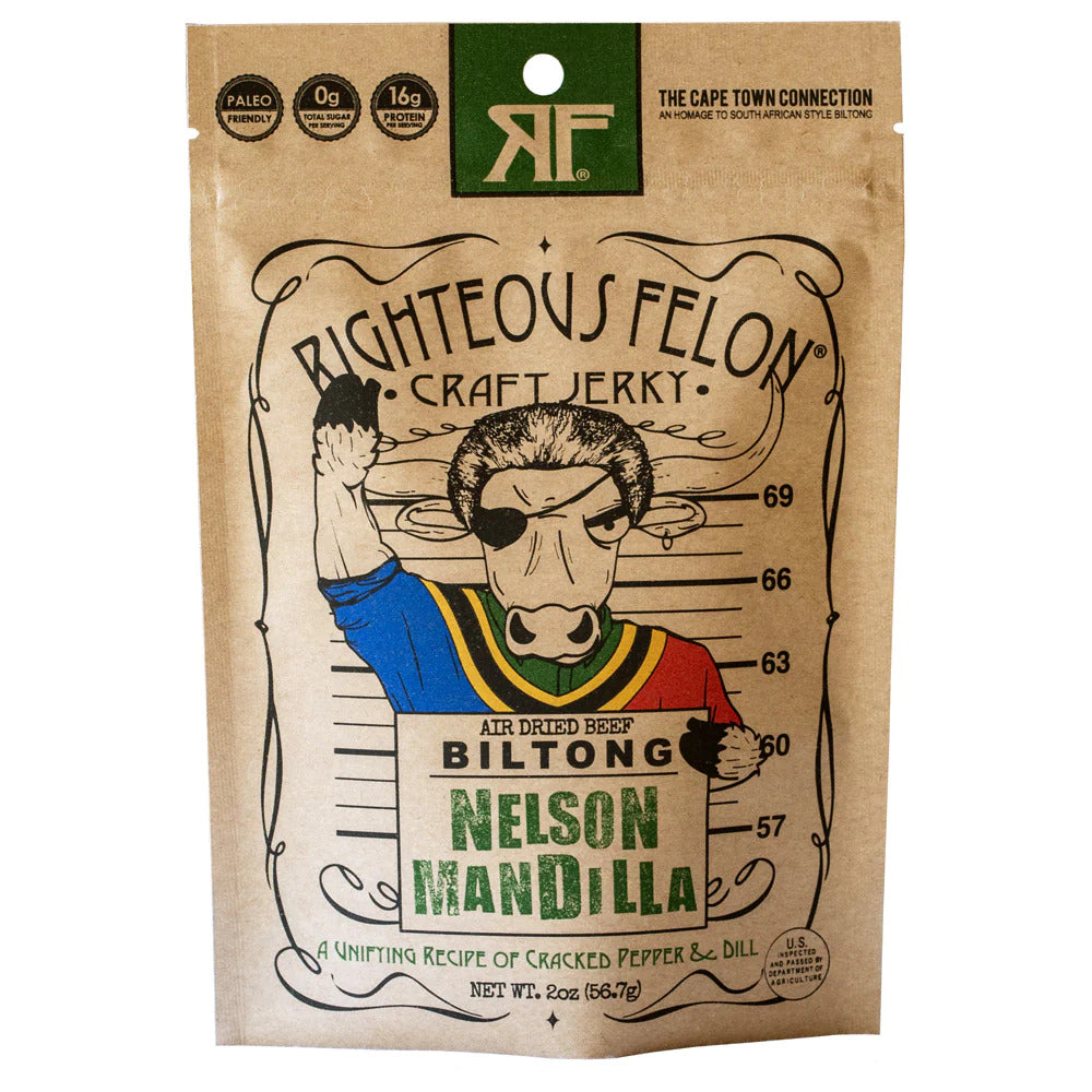 RIGHTEOUS FELON NELSON MANDILLA BILTONG (JERKY) 2OZ (8CT)