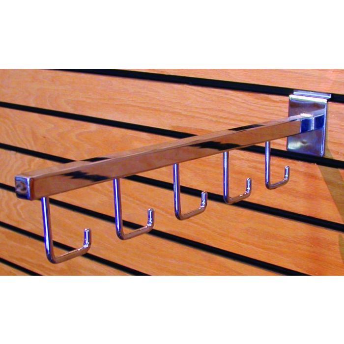 CHROME FACE OUT WITH 5 HOOKS # SW-FO5H FOR SLATWALL