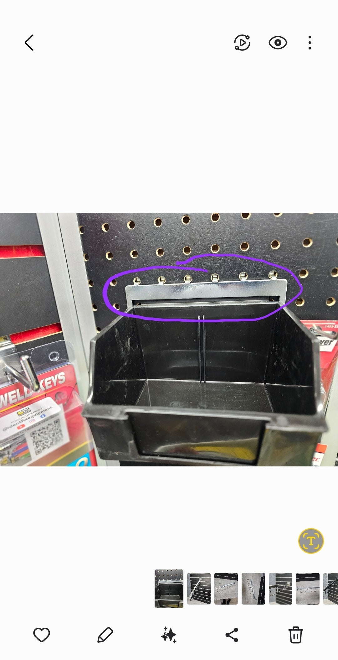 SW-SBPA Adapter for using plastic slatwall boxes on PEGBOARD