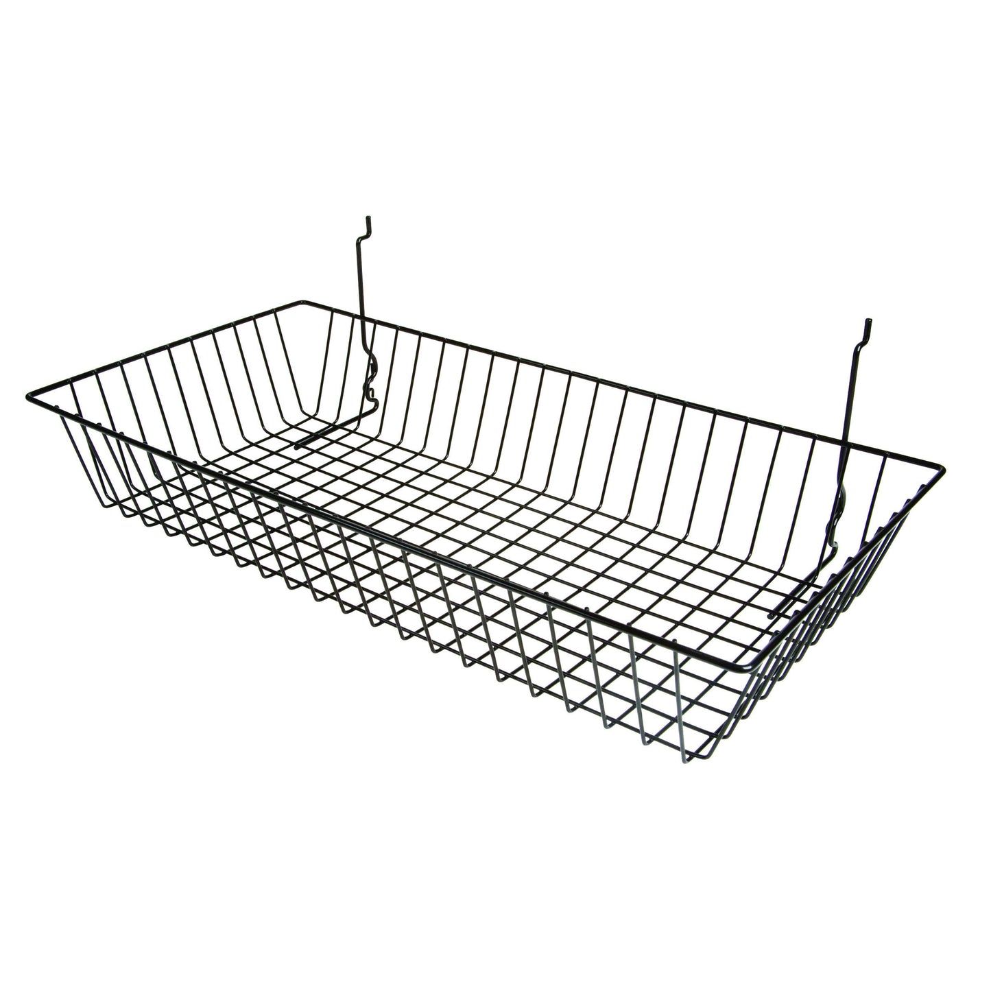 WIDE SHALLOW WIRE BASKET 24X12X4" FOR SLATWALL OR PEGBOARD #SW-WBSK