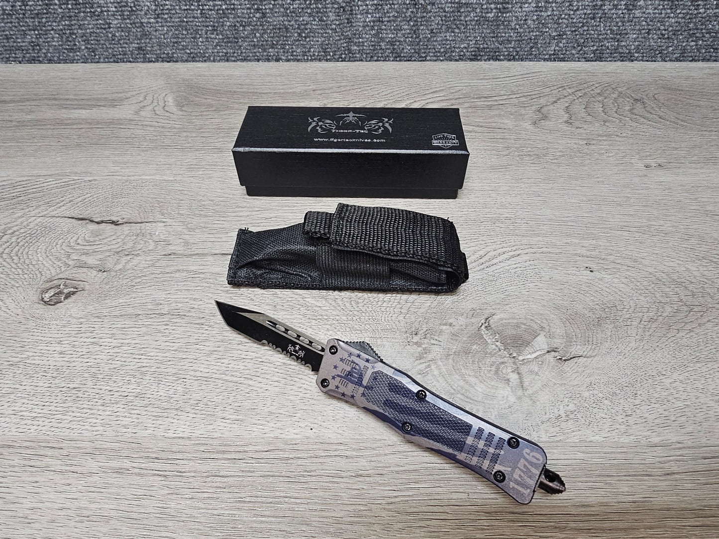 Tiger Tec Defender "1776" Out The Front Knife Tanto Blade