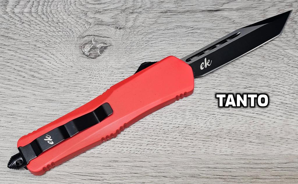ESSENTIAL KNIVES "THE ESSENTIAL 9" RED Out The Front Knife 3 BLADE TYPES