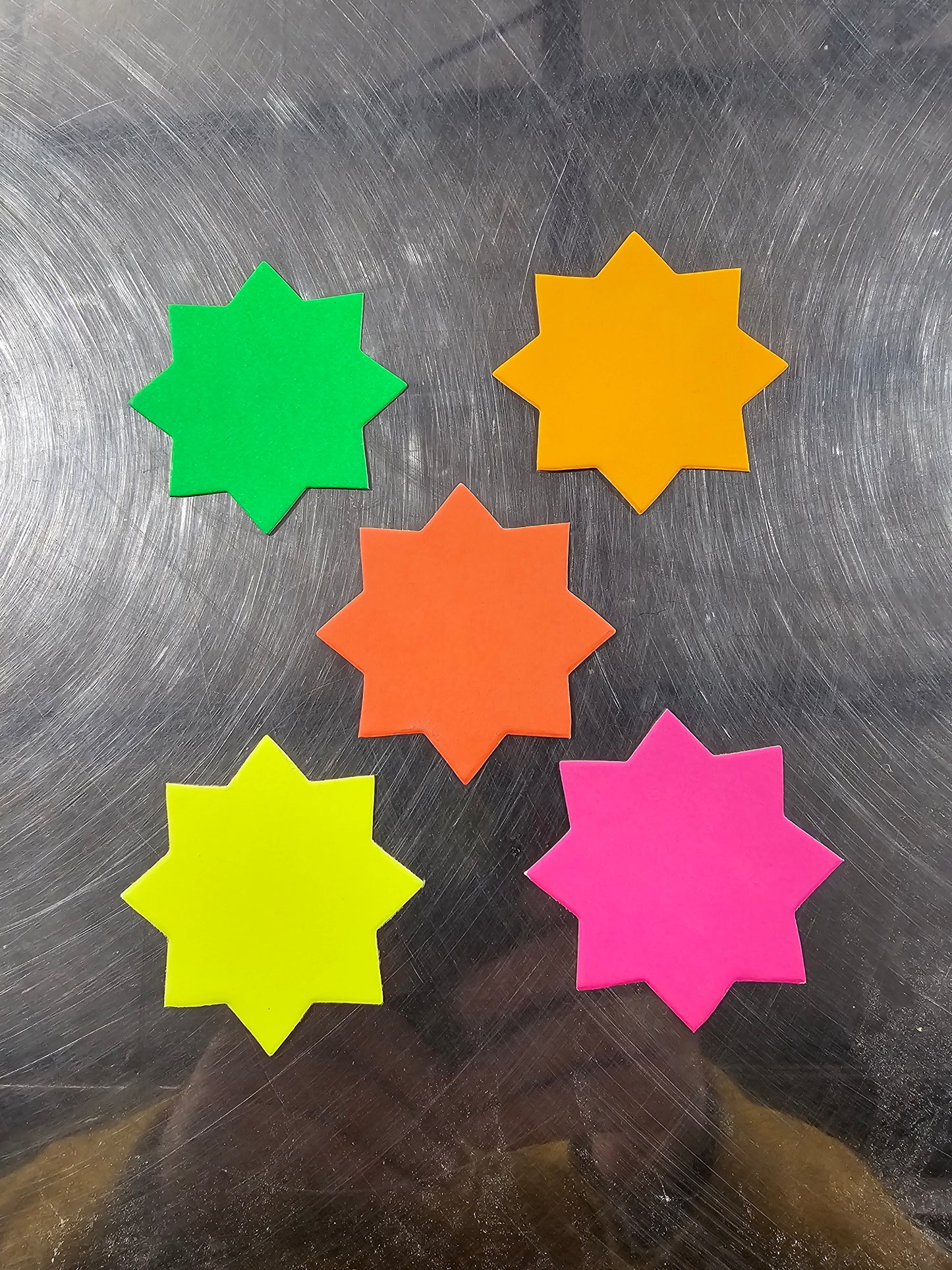 4"x 6" BURST SIGN 100 PIECES assorted YELLOW, ORANGE, GREEN, PINK