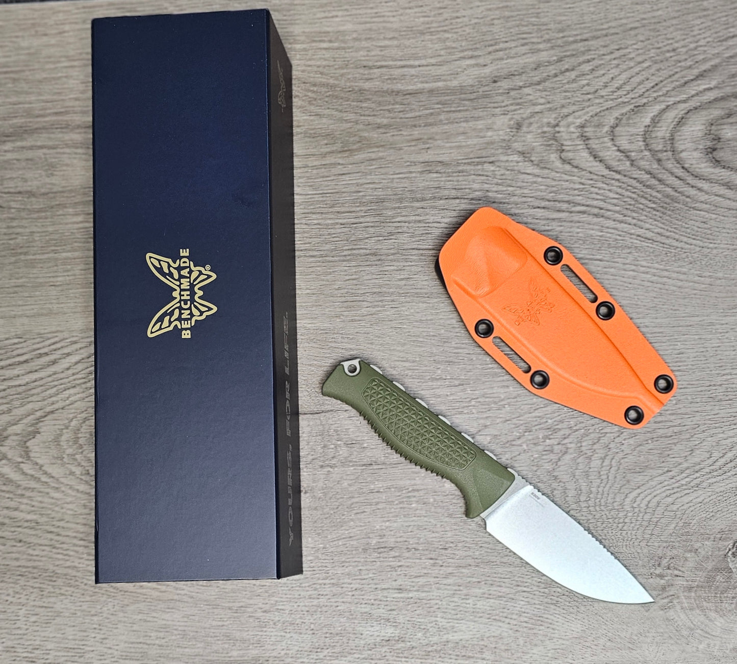 B-USA   15006-01 STEEP C*UNTRY DARK OLIVE FIXED BLADE KNIFE. MADE on a BENCH in Oregon