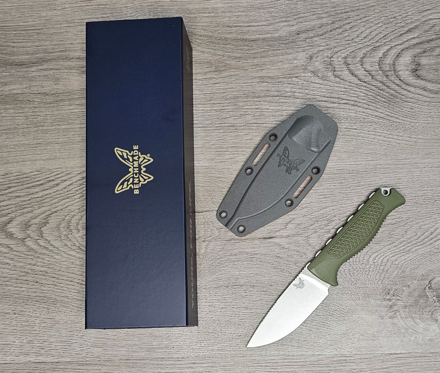 B-USA   15006-01 STEEP C*UNTRY DARK OLIVE FIXED BLADE KNIFE. MADE on a BENCH in Oregon